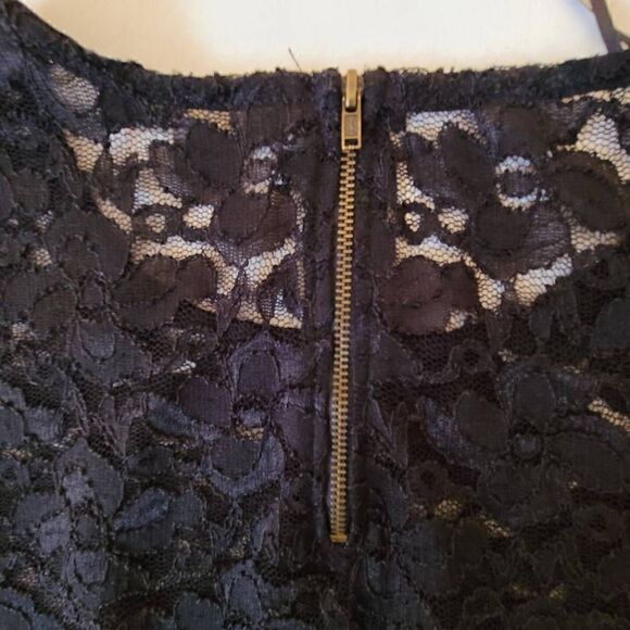 Matty Womens Black Lace Short Sleeve Top Medium - Picture 5 of 12